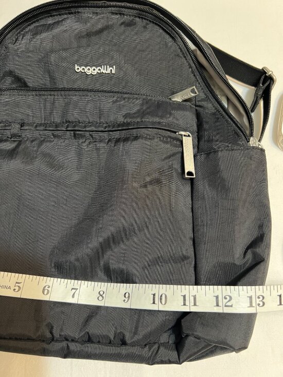 NWOT Baggallini Black Nylon Travel Backpack Purse RFID Lightweight Organizer main image 8